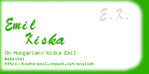 emil kiska business card